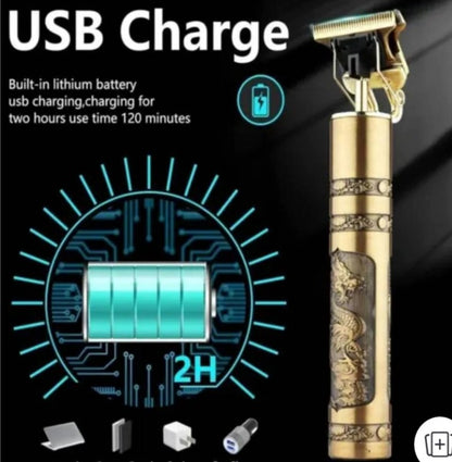 Vintage T9 Trimmer Cordless Hair Clipper for Men,Rechargeable, Stainless Steel Blade.