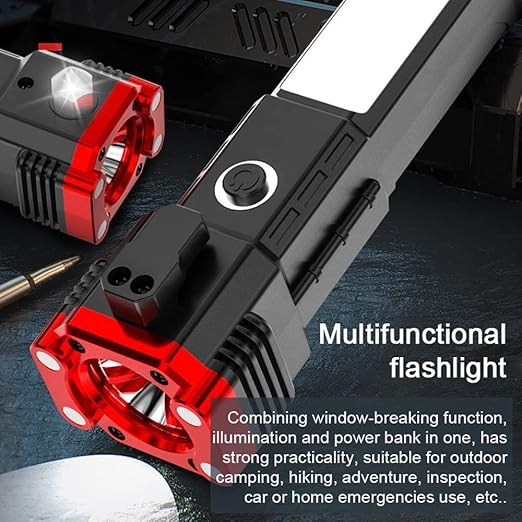 Multifunction Portable Led Flashlight With Power Bank 24 hrs Torch Emergency Light